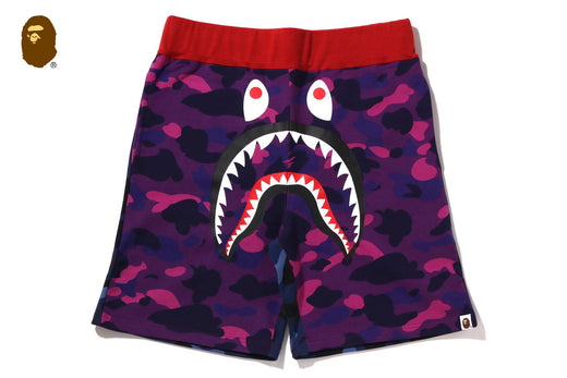 CRAZY CAMO SHARK SWEAT SHORTS | bape.com