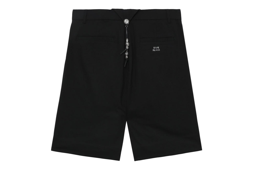 BAPE BLACK LOGO SHORTS WITH TWEED HEM bape