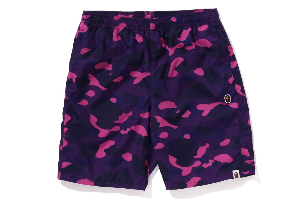 COLOR CAMO APE HEAD ONE POINT BEACH SHORTS bape