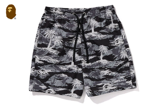 PALM TREE CAMO RELAXED FIT BEACH SHORTS | bape.com