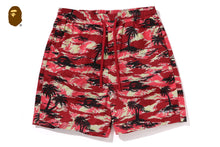 PALM TREE CAMO RELAXED FIT BEACH SHORTS