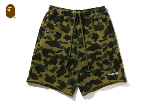 1ST CAMO HEAVY WASHED RELAXED FIT SWEAT SHORTS | bape.com