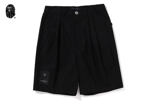 BAPE BLACK PAISLEY LEATHER TRIMMED WORKER SHORTS | bape.com