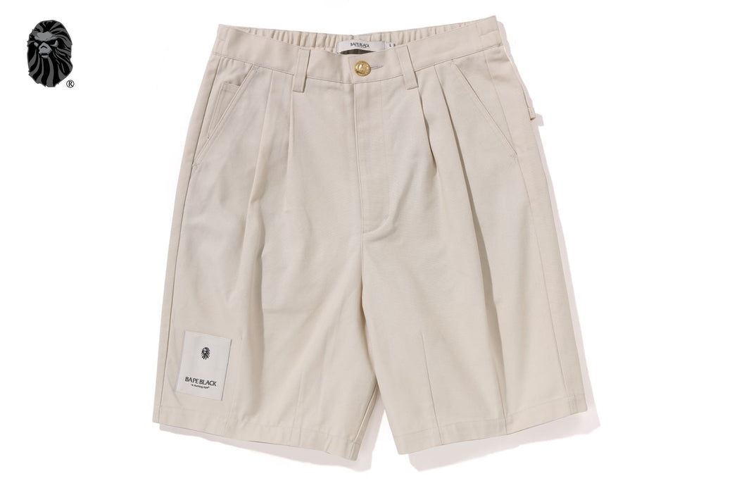 BAPE BLACK PAISLEY LEATHER TRIMMED WORKER SHORTS | bape.com