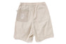BAPE BLACK PAISLEY LEATHER TRIMMED WORKER SHORTS