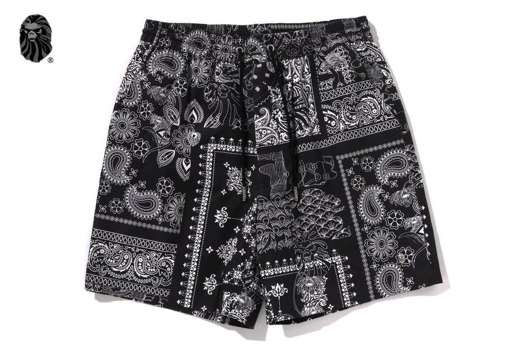 パンツ BAPE BLACK BORO PAISLEY CAMP SHORTS BAPE BLACK BORO PAISLEY CAMP SHORTS | bape.com
