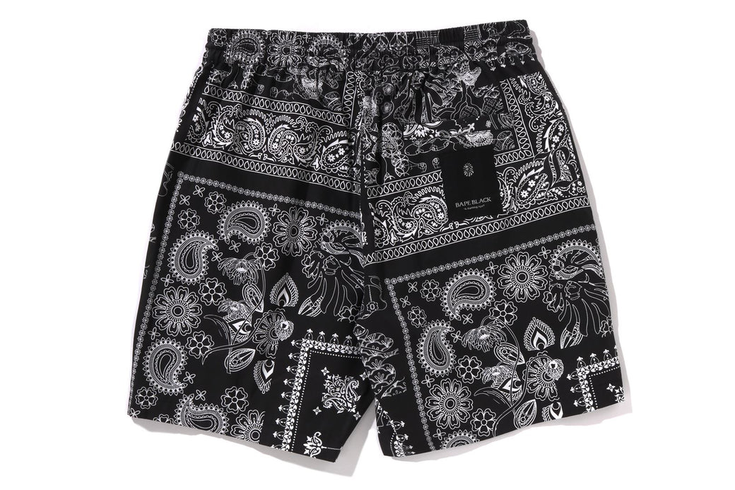 BAPE BLACK BORO PAISLEY CAMP SHORTS | bape.com