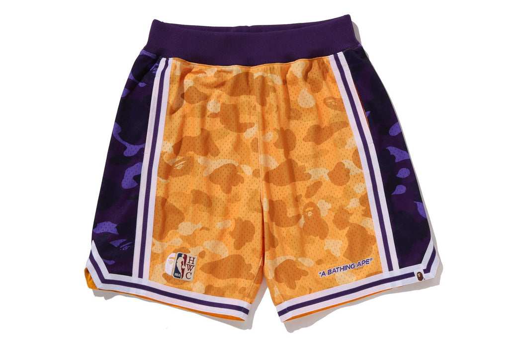 BAPE X M&N NBA 】LOS ANGELES LAKERS SWINGMAN SHORTS | bape.com