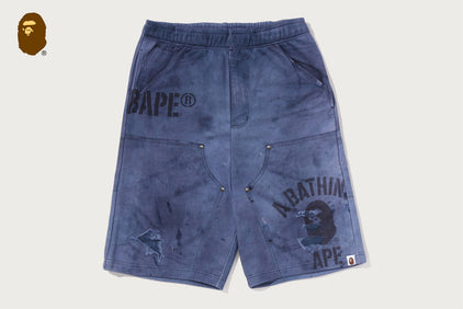 FAKE PRINT RELAXED FIT SWEAT SHORTS
