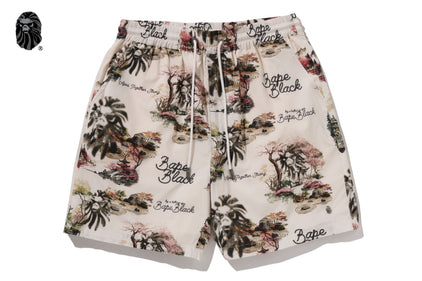 BAPE BLACK COLOR PRINT HAWAIIAN SET #2