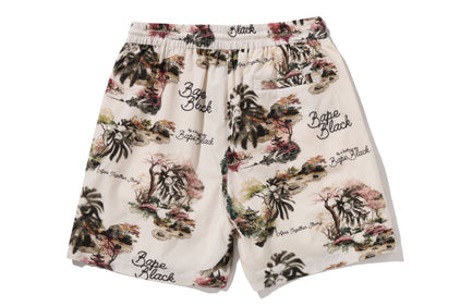 BAPE BLACK COLOR PRINT HAWAIIAN SET #2