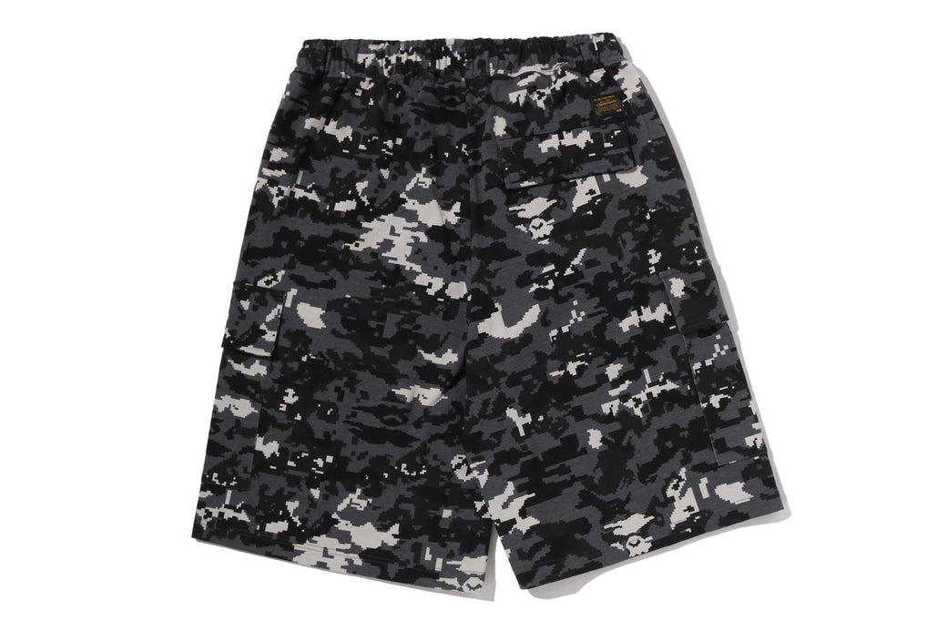 MULTI PIXEL CAMO BAPE STA LOGO CARGO RELAXED FIT SWEAT SHORTS
