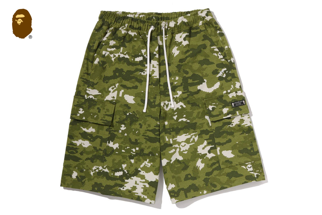 APE BAPE KAWS MULTI CAMO 迷彩　スウェット　ショーツ　L MULTI PIXEL CAMO BAPE STA LOGO CARGO RELAXED FIT SWEAT SHORTS