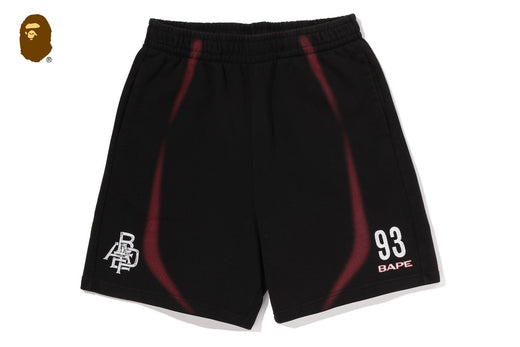 HEAVY WASH HAND DRAW FOOTBALL LOGO RELAXED FIT SWEAT SHORTS