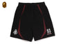 HEAVY WASH HAND DRAW FOOTBALL LOGO RELAXED FIT SWEAT SHORTS