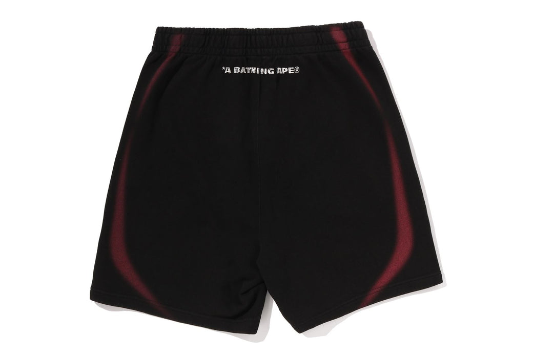HEAVY WASH HAND DRAW FOOTBALL LOGO RELAXED FIT SWEAT SHORTS | bape.com