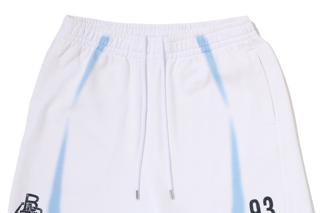 HEAVY WASH HAND DRAW FOOTBALL LOGO RELAXED FIT SWEAT SHORTS | bape.com