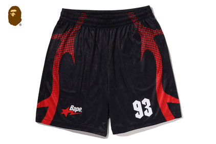 APE FLAME MONOGRAM JACQUARD RELAXED FIT FOOTBALL SHORTS
