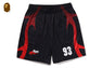 APE FLAME MONOGRAM JACQUARD RELAXED FIT FOOTBALL SHORTS