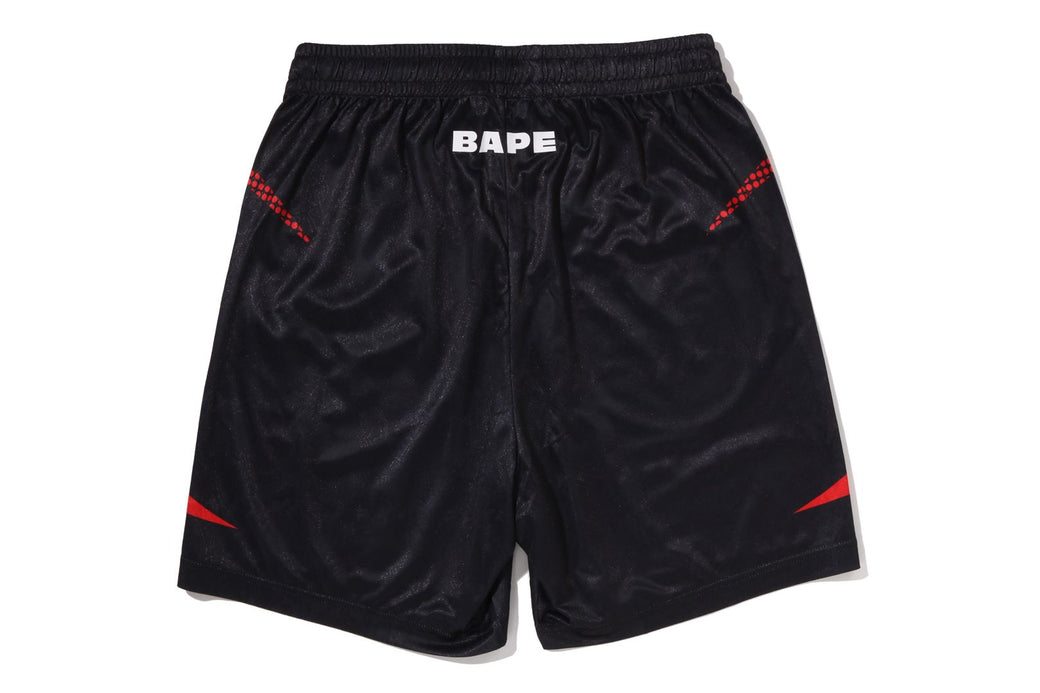 APE FLAME MONOGRAM JACQUARD RELAXED FIT FOOTBALL SHORTS | bape.com