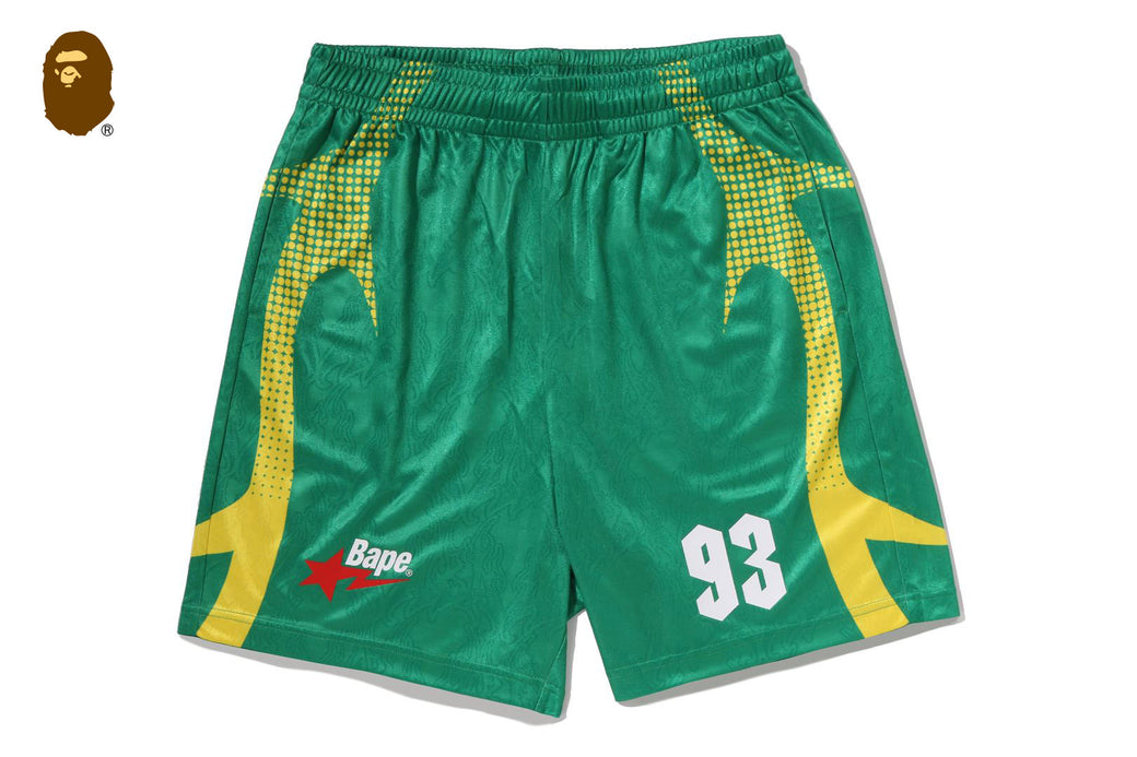 APE FLAME MONOGRAM JACQUARD RELAXED FIT FOOTBALL SHORTS | bape.com