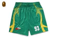 APE FLAME MONOGRAM JACQUARD RELAXED FIT FOOTBALL SHORTS