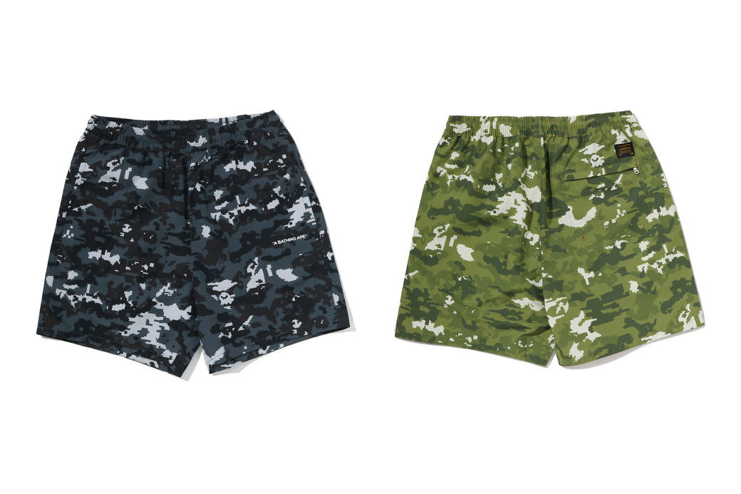 MULTI PIXEL CAMO RELAXED FIT BEACH SHORTS | bape.com