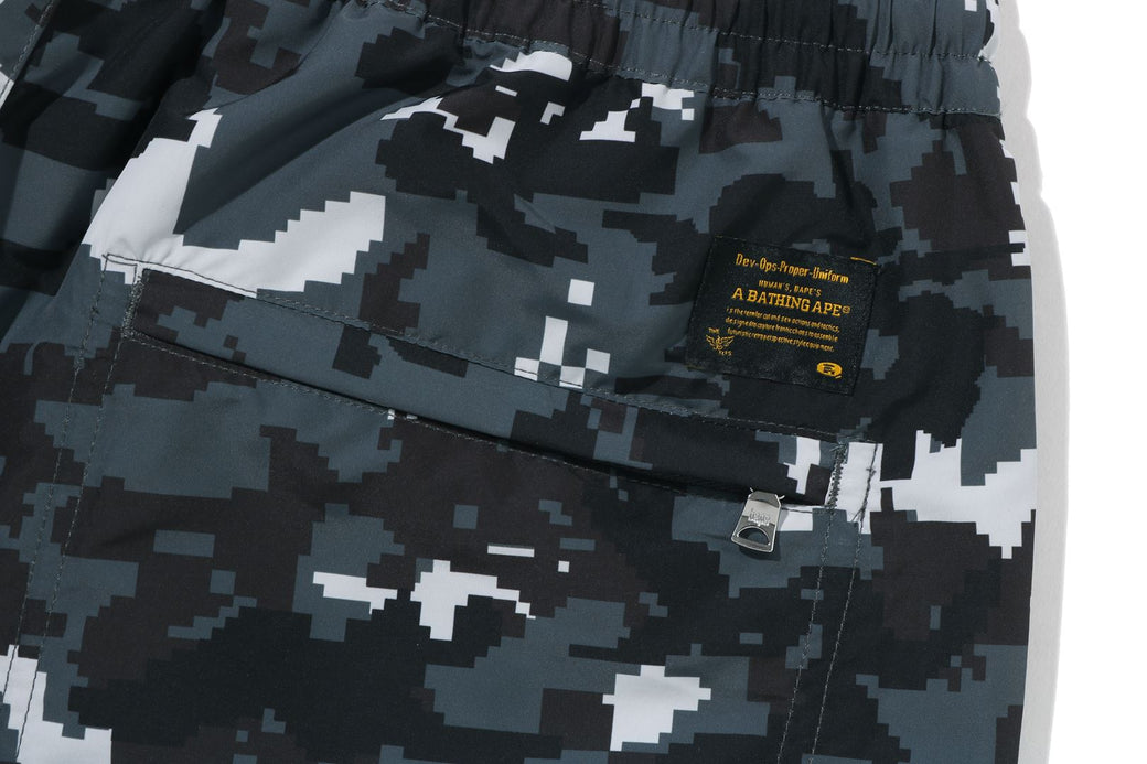 MULTI PIXEL CAMO RELAXED FIT BEACH SHORTS | bape.com