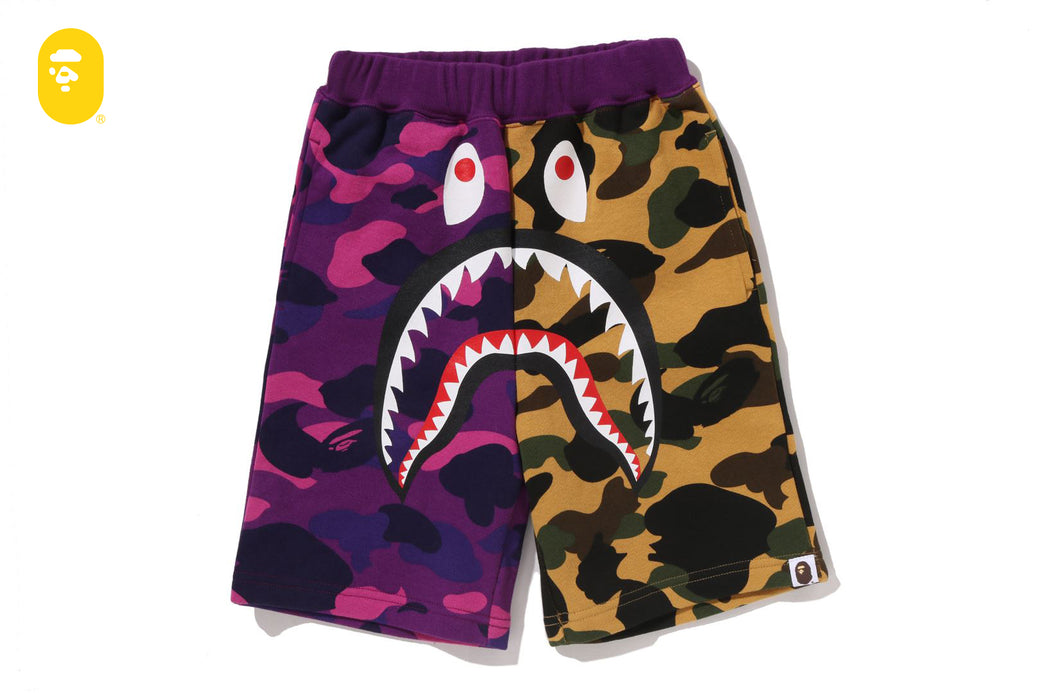 A BATHING APE Shark Shorts 絶賛値下げ中‼️ SPLIT CAMO SHARK SWEAT SHORTS | bape.com