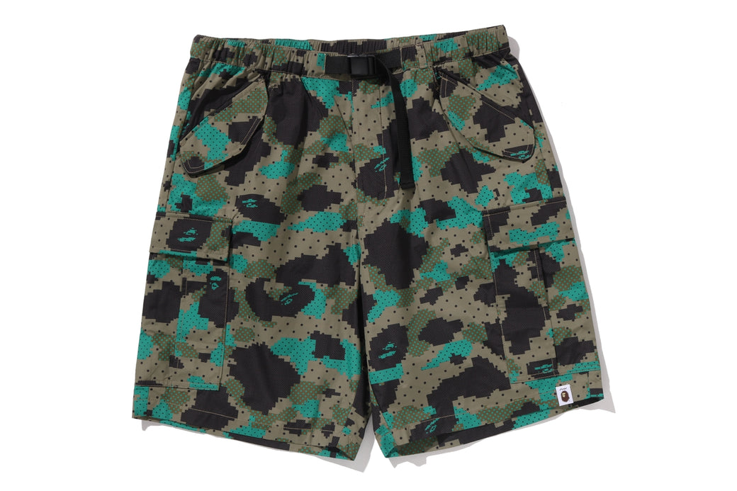 パンツ kashiko Belted Pocket Shorts BAPE BY KAZUKI KURAISHI 】3-LAYER DIGITAL 1ST CAMO DOT BELTED