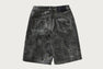CROC PATTERN LEATHER KNEE LENGTH PANTS