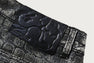 CROC PATTERN LEATHER KNEE LENGTH PANTS