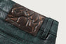CROC PATTERN LEATHER KNEE LENGTH PANTS