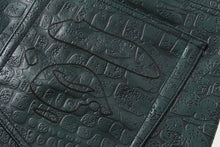 CROC PATTERN LEATHER KNEE LENGTH PANTS