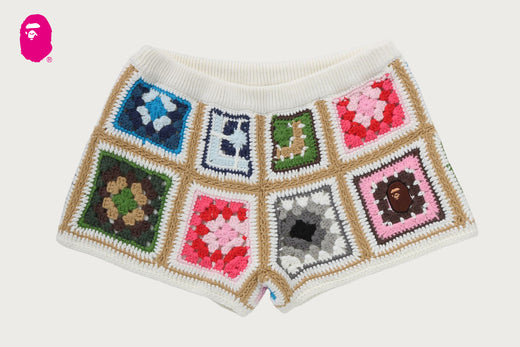APE HEAD ONE POINT CROCHET SHORTS