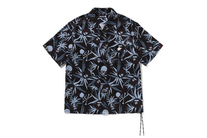 【 BAPE X MMJ 】TROPICAL SKULL CAMO OPEN COLLAR SS SHIRTS 16TH
