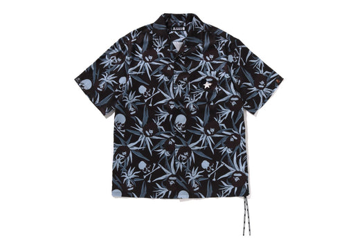 【 BAPE X MMJ 】TROPICAL SKULL CAMO OPEN COLLAR SS SHIRTS 16TH