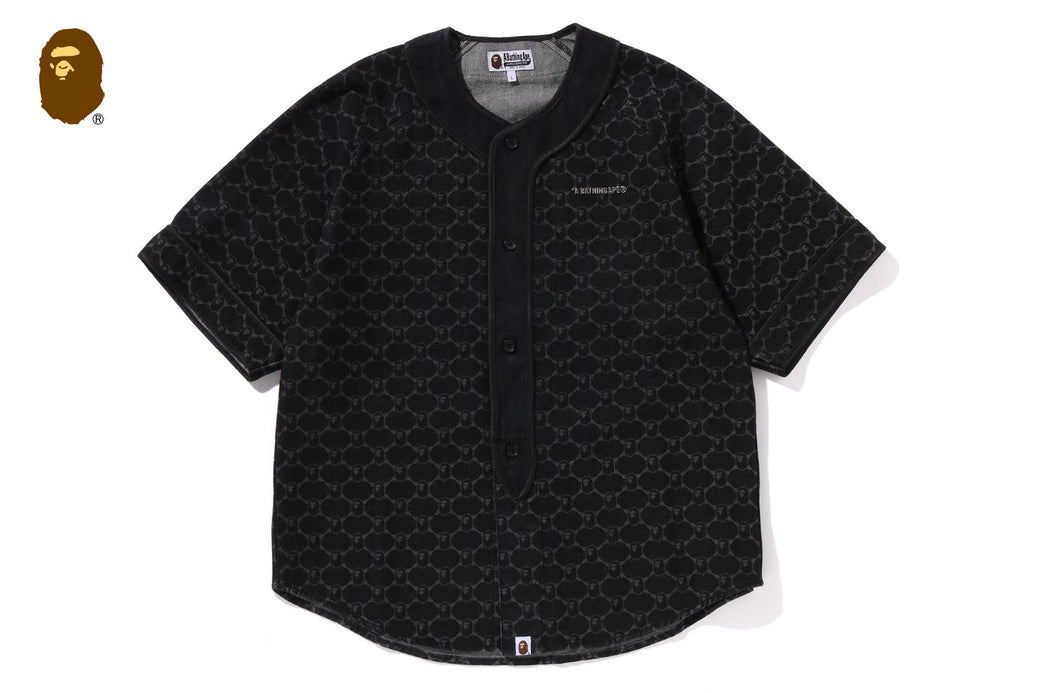 COLLEGE MONOGRAM BASEBALL SS DENIM SHIRT | bape.com