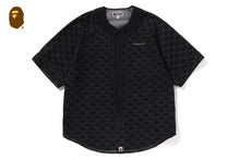 COLLEGE MONOGRAM BASEBALL SS DENIM SHIRT
