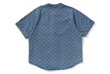 COLLEGE MONOGRAM BASEBALL SS DENIM SHIRT