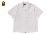 EMBROIDERY OPEN COLLAR SS SHIRT