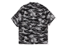 PALM TREE CAMO OPEN COLLAR POCKET SS SHIRT
