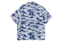 PALM TREE CAMO OPEN COLLAR POCKET SS SHIRT