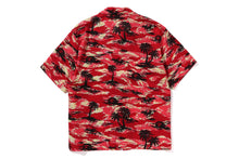 PALM TREE CAMO OPEN COLLAR POCKET SS SHIRT