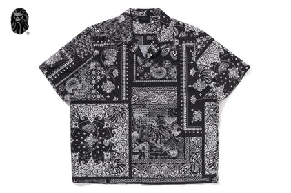 BAPE BLACK BORO PAISLEY CAMP SHIRT