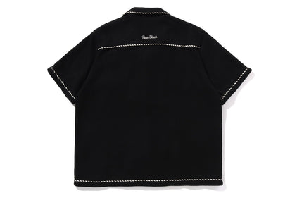 BAPE BLACK PEARL EMB CAMP SHIRT