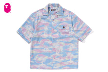 PALM TREE CAMO OPEN COLLAR SHIRT