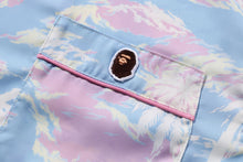 PALM TREE CAMO OPEN COLLAR SHIRT