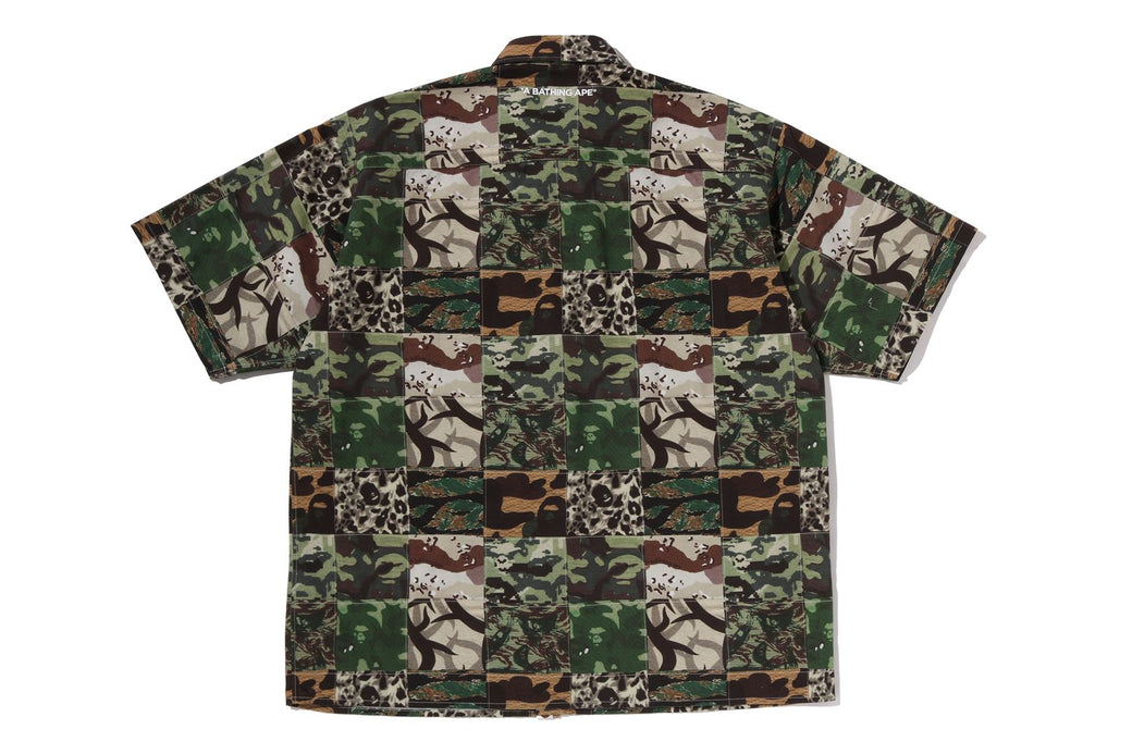 APE HEAD ONE POINT CAMO PATCHWORK SS SHIRT | bape.com