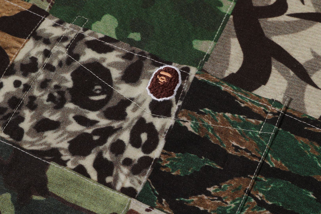 APE HEAD ONE POINT CAMO PATCHWORK SS SHIRT | bape.com